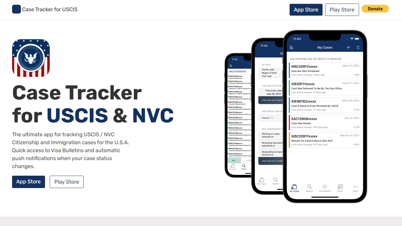 Case Tracker for USCIS/NVC